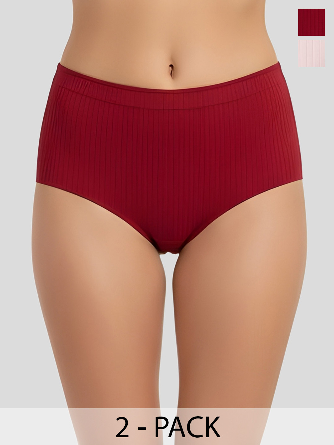Liigne Women Lightweight Cotton Ultrasoft Seamless Like Panty - Pack Of 2