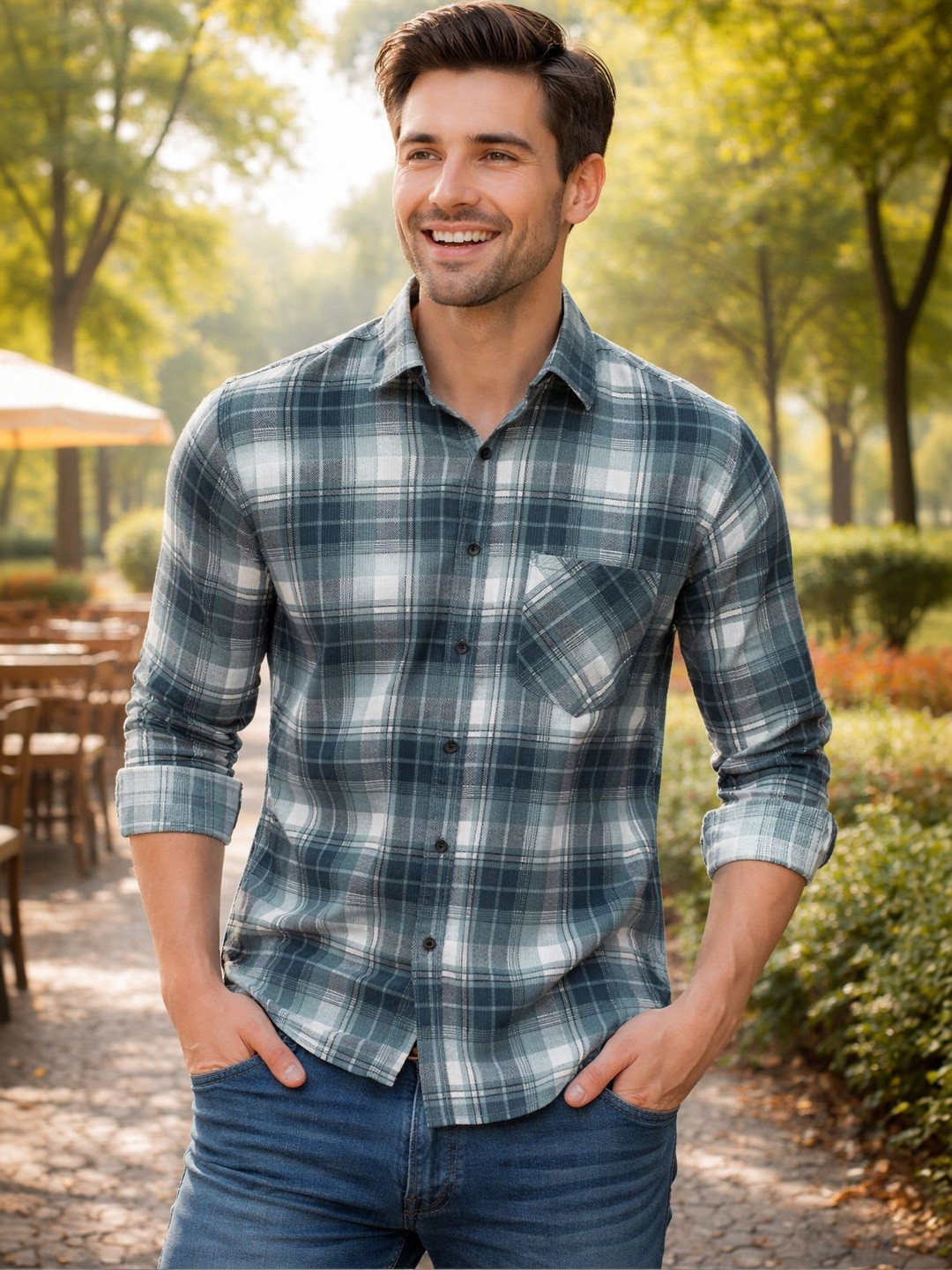 DUFFLE DOG Checks Men Full Sleeves Shirts