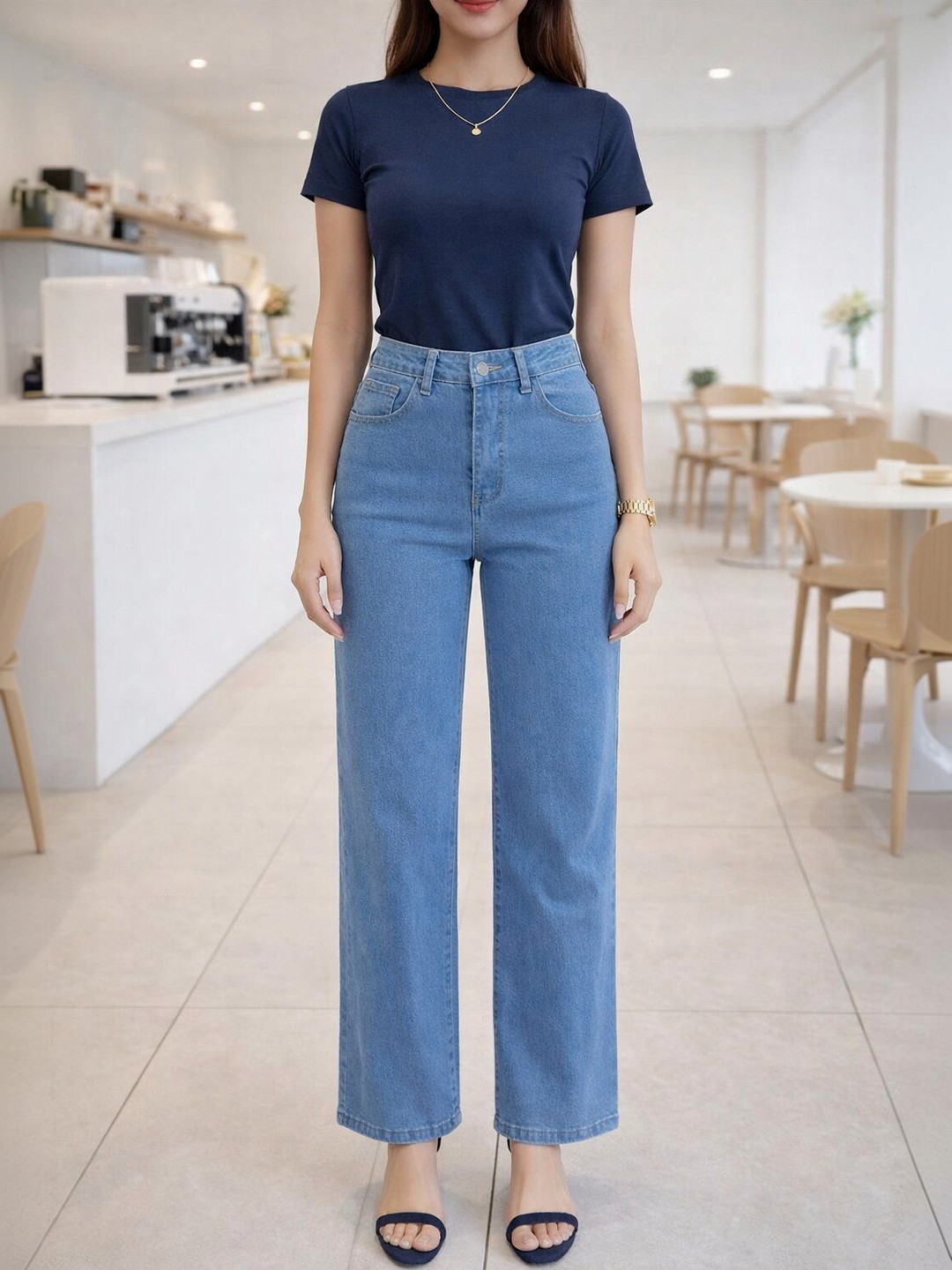 Moda Rapido Women Straight Fit High-Rise Stretchable Jeans