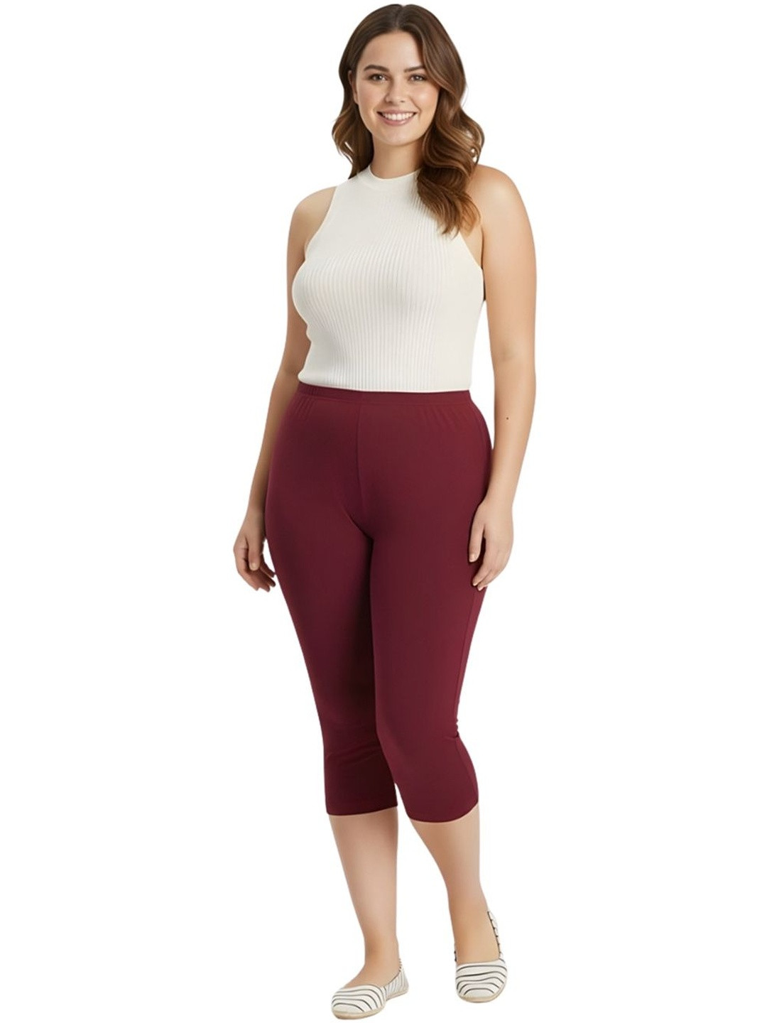 HM HUBB Women Solid Mid-Rise Regular Fit Cotton Capris