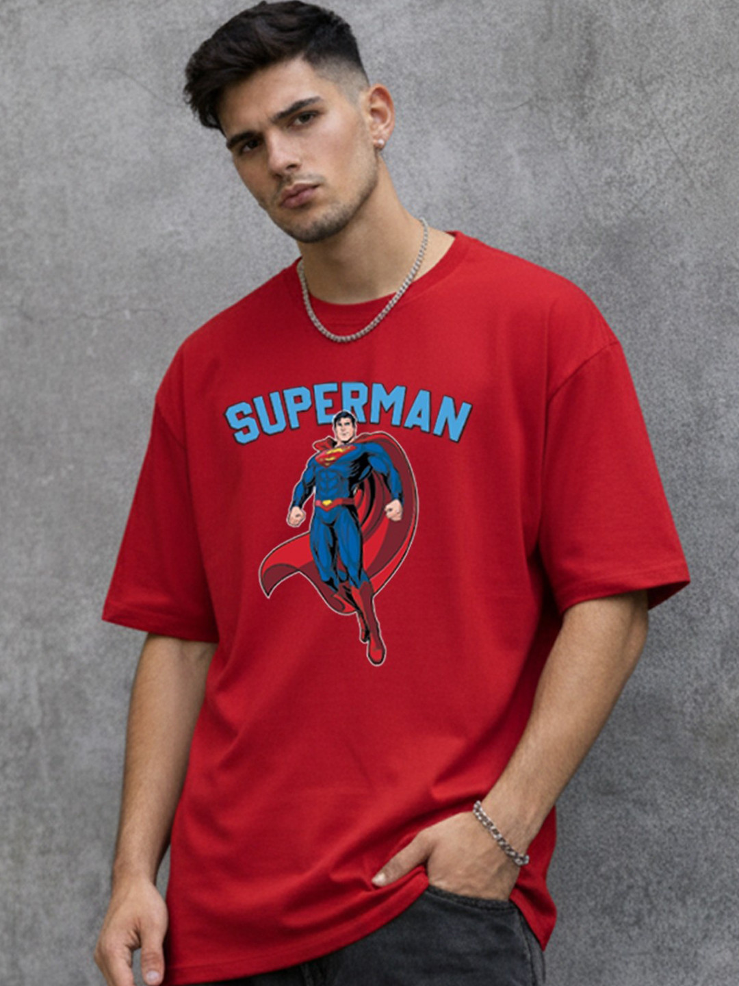 Kook N Keech X Minute Mirth Men Superman Printed T-shirt