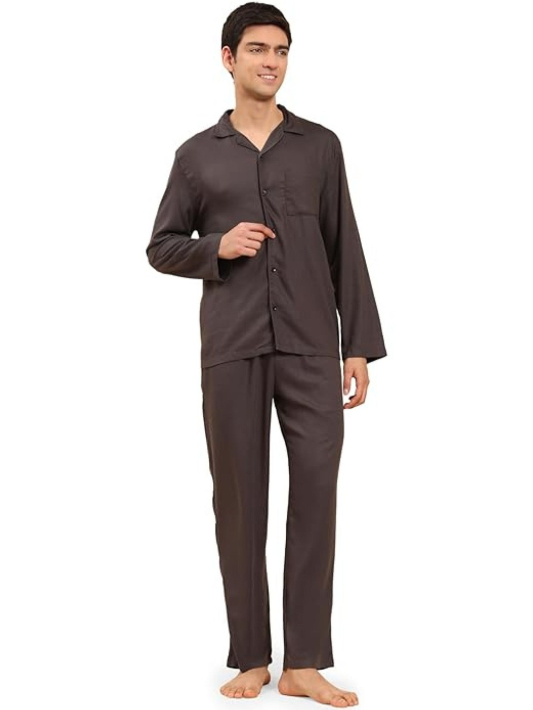 BStories Men Checked Night suit