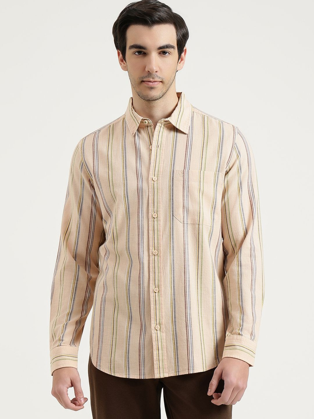 United Colors of Benetton Men Striped Casual Shirt