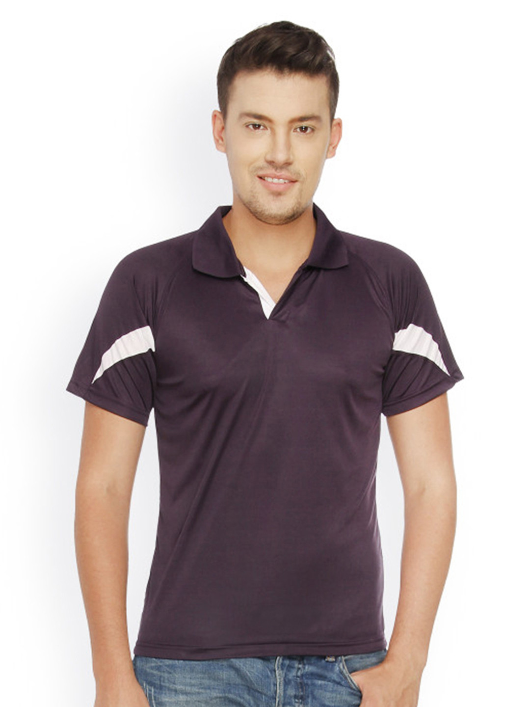 CAHOOT Men Colourblocked Polo Collar T-shirt