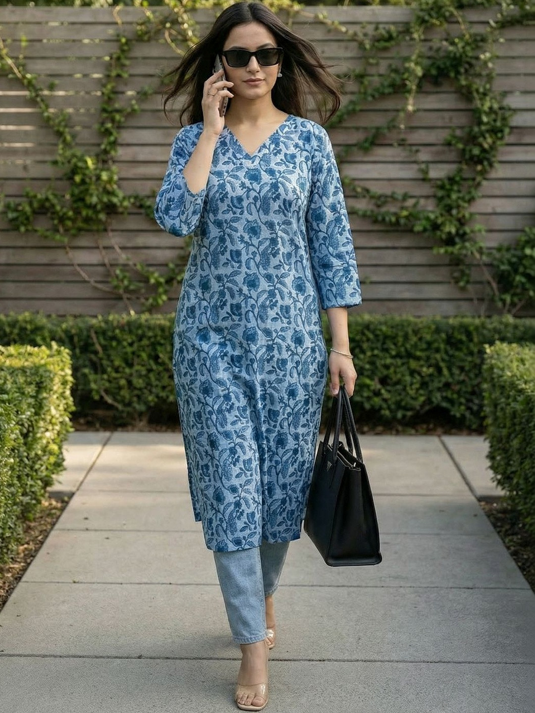Indo Era Women Floral Printed Floral Kurta