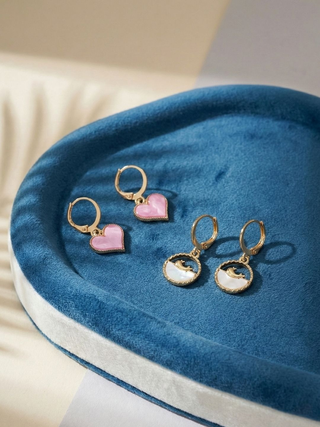 Lara Karen Set Of 2 Gold-Plated Drop Earrings