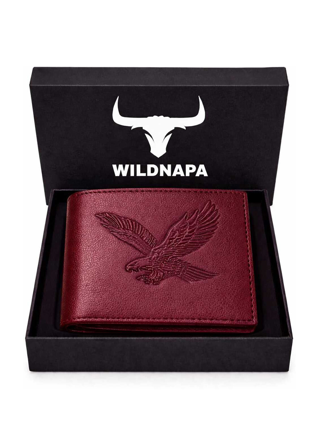 WILDNAPA Men Animal Textured Leather Two Fold Wallet