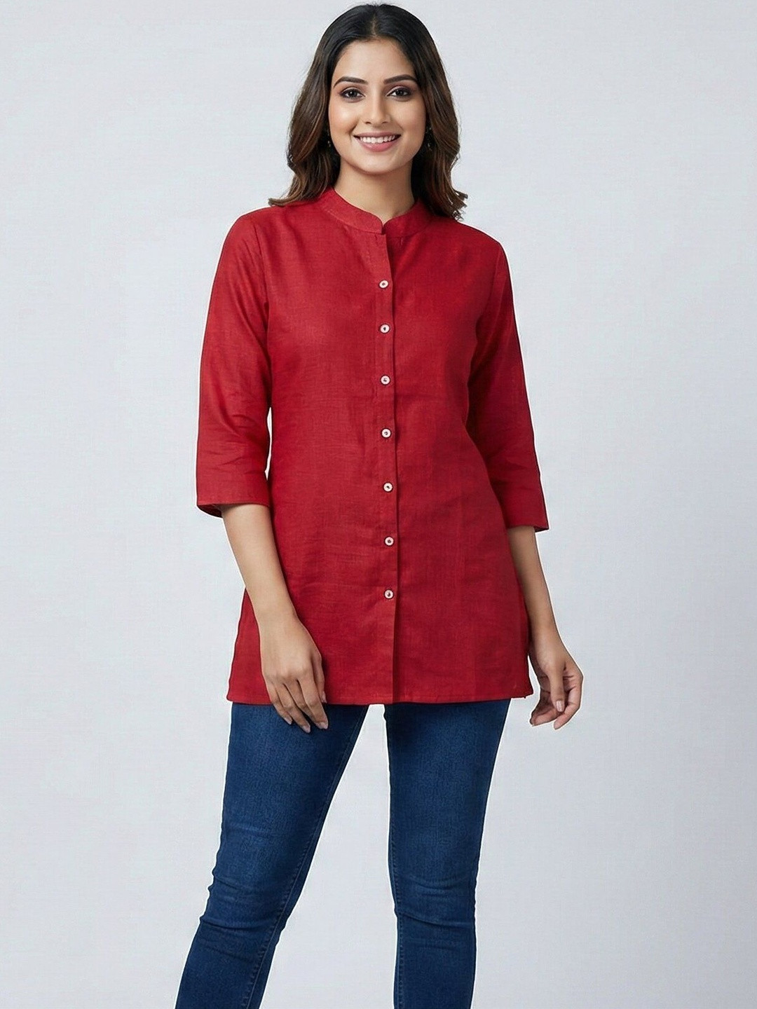 AVELLY Boat Neck Pure Cotton Kurti