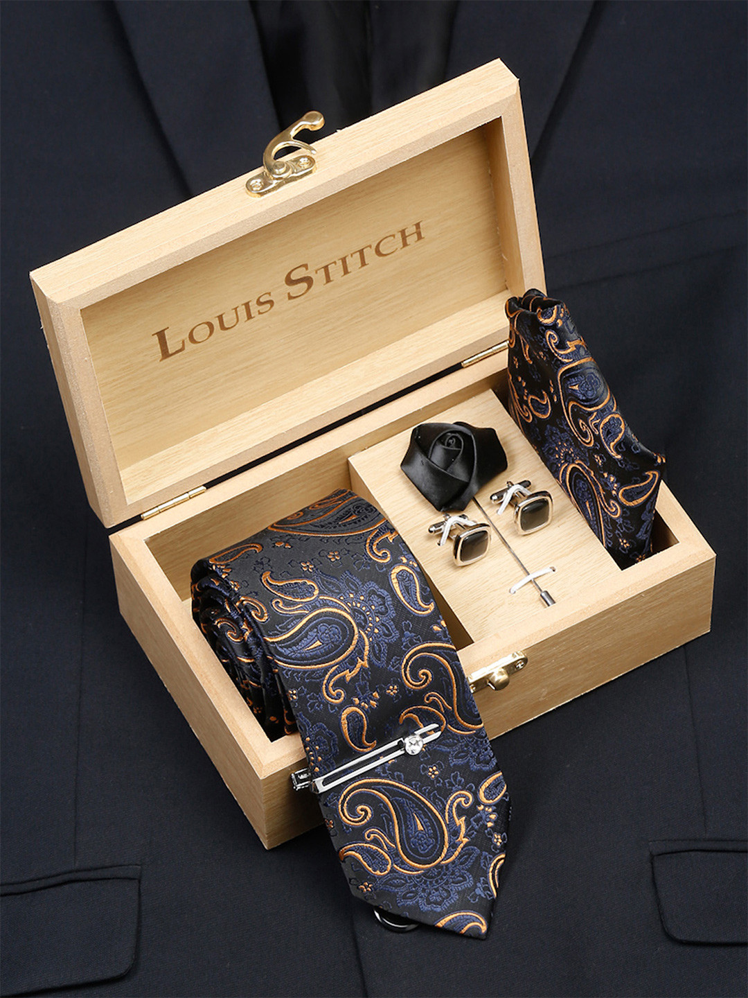 LOUIS STITCH Men Necktie Accessory Gift Set