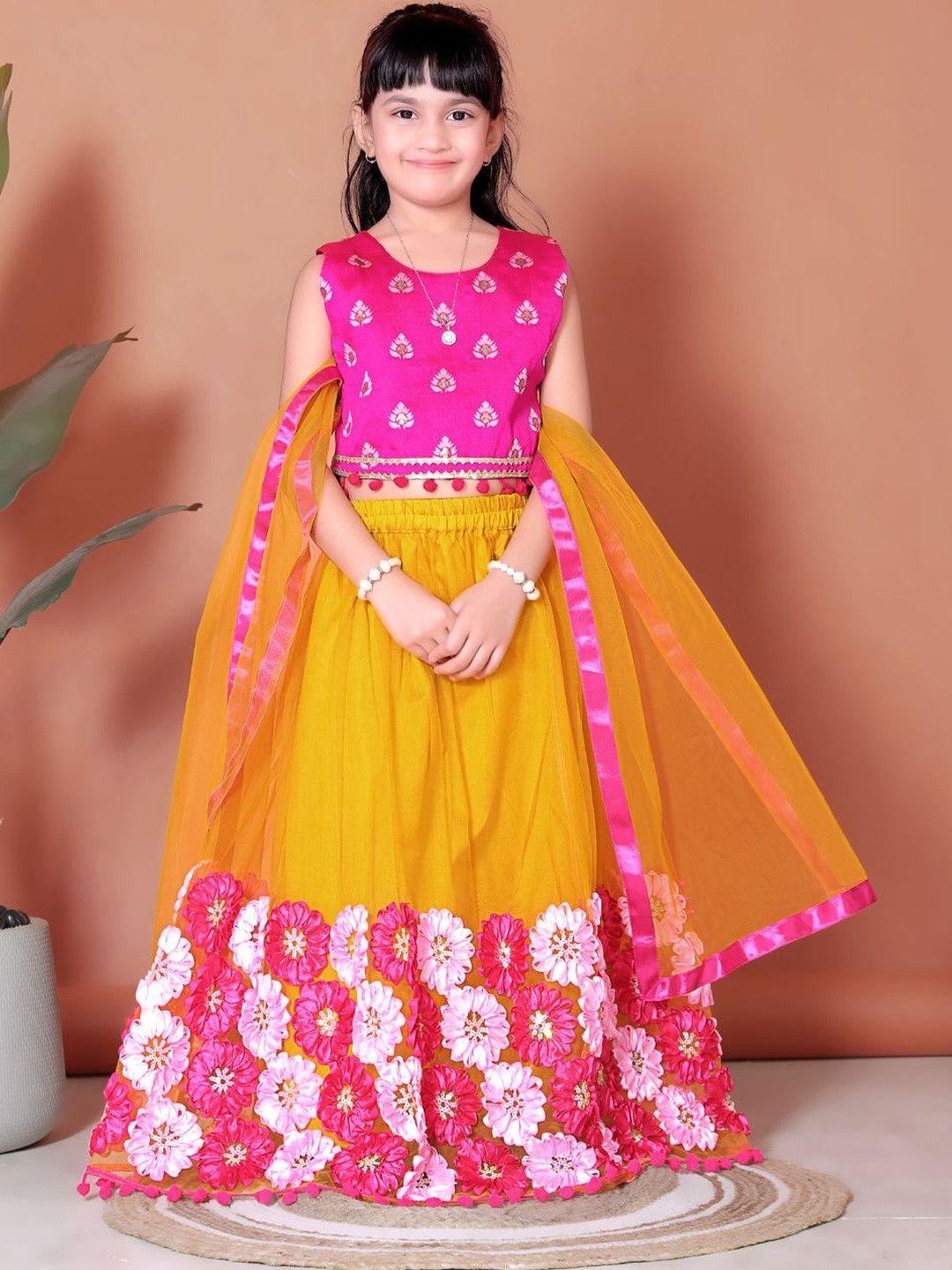 satyamfab Girls Patchwork Ready to Wear Lehenga & Blouse With Dupatta