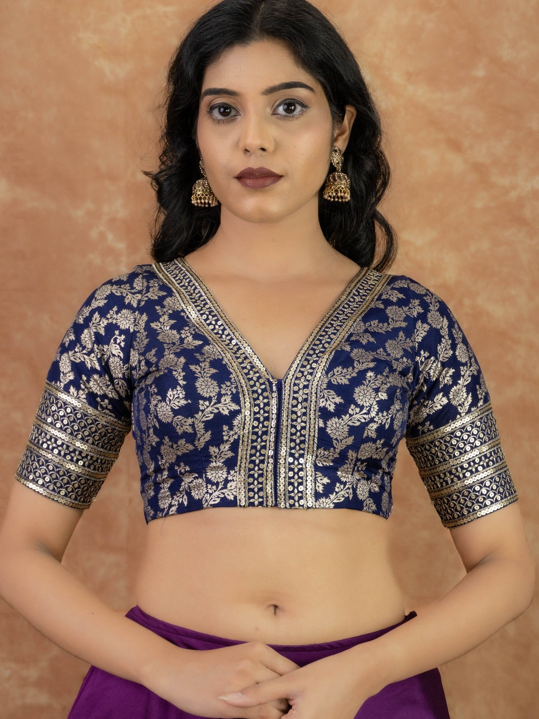 FIGURES DESIGNER Embroidered Sequinned Saree Blouse