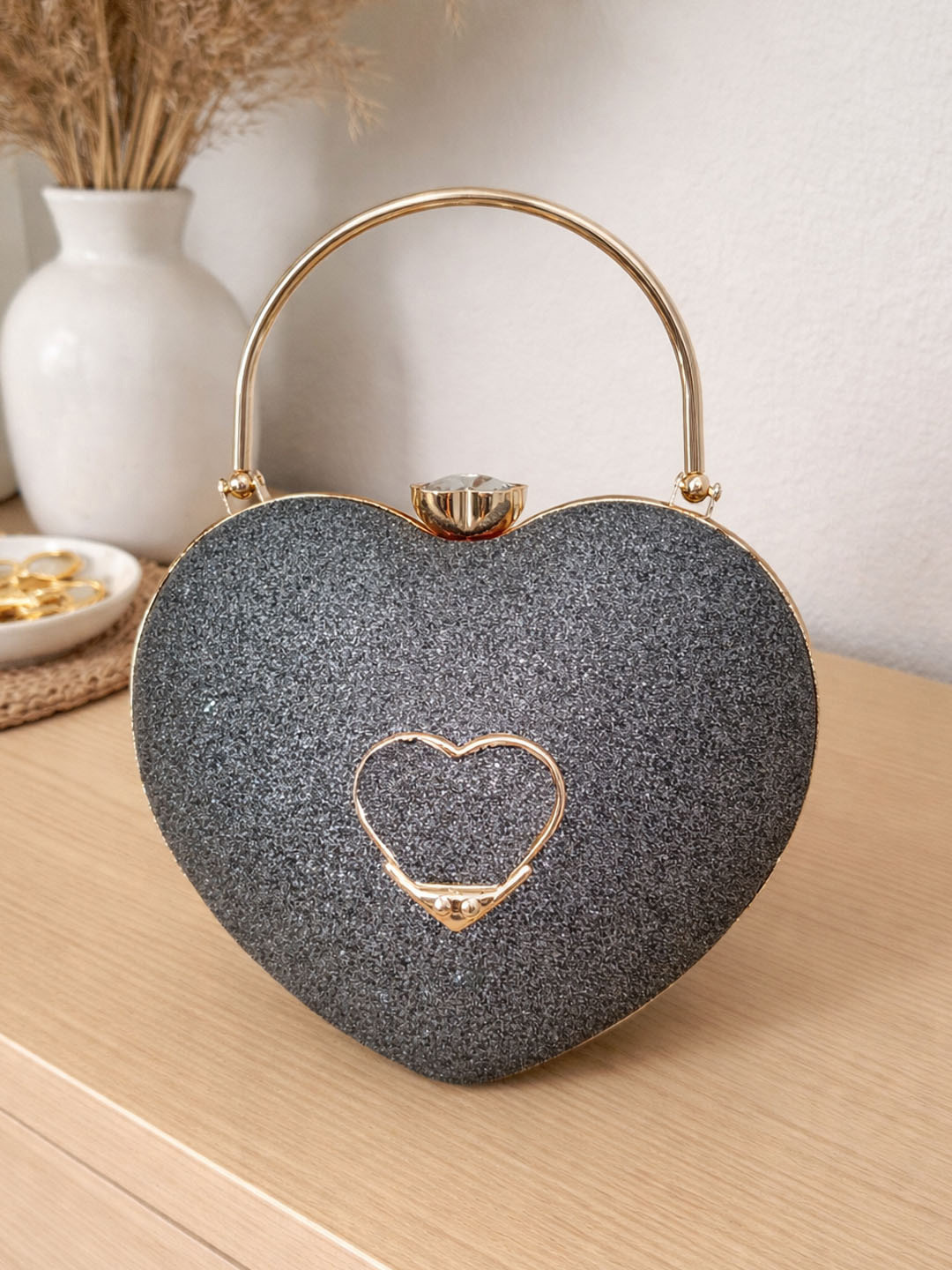 MaFs Textured Embellished Box Clutch