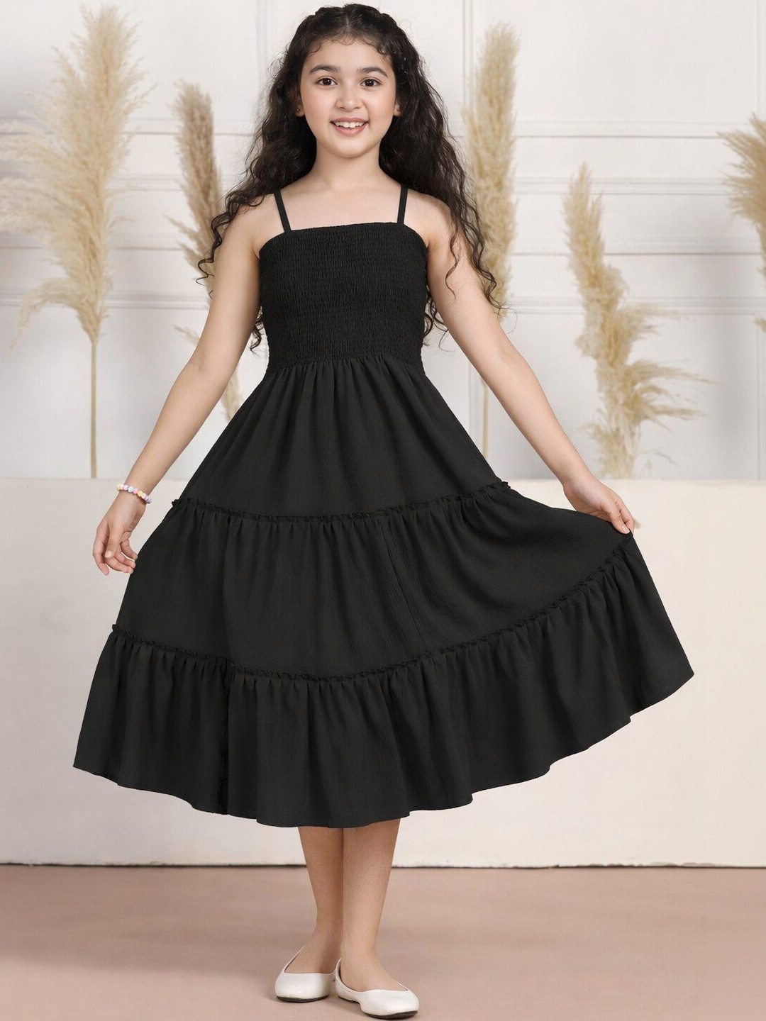 STARWORD Girls Fit Flare Kids Party Wear Dress