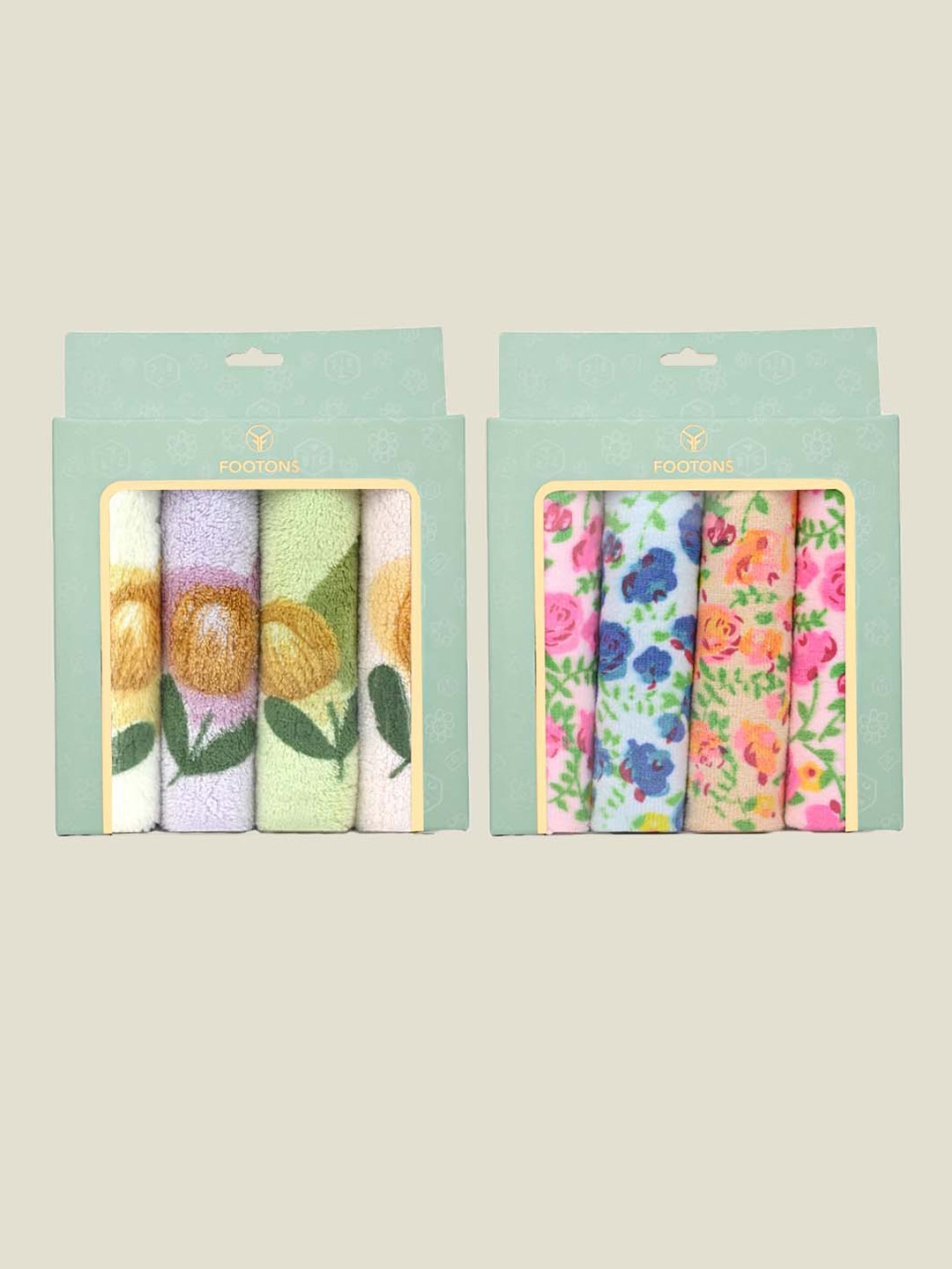 FOOTONS Women Pack of 8 Solid Ultra Soft Skin-Friendly Cotton Handkerchiefs