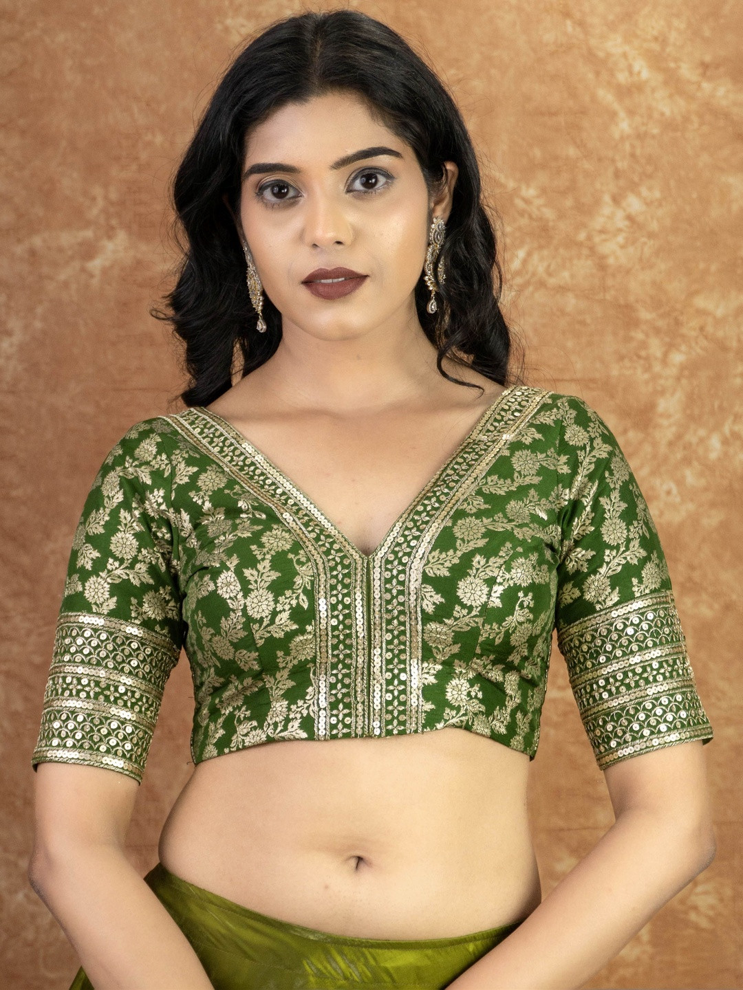 FIGURES DESIGNER Embroidered Sequinned Saree Blouse