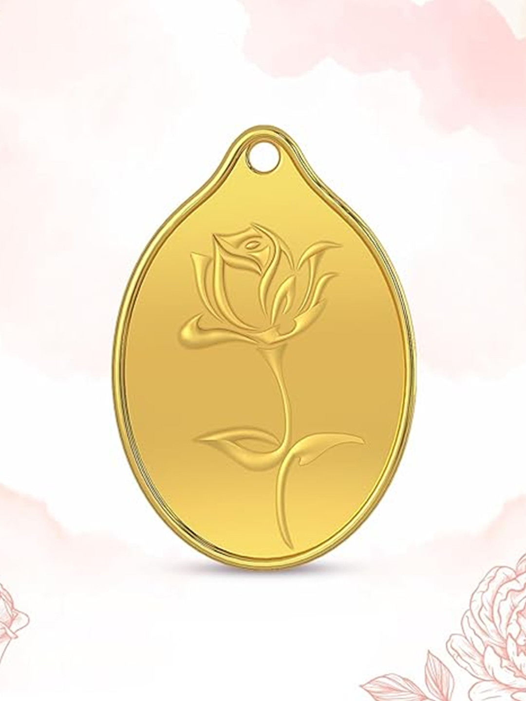 Malabar Gold & Diamonds Rose 999 Purity 24KT Gold Coin Cum Pendant - 1g