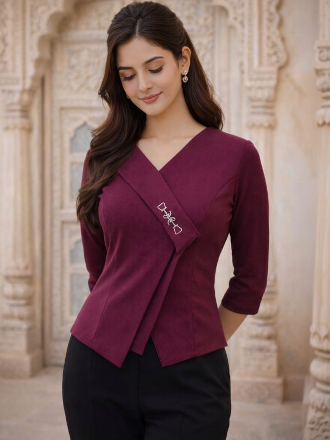 SAKSHI TRADER V-Neck Wrap Style Top