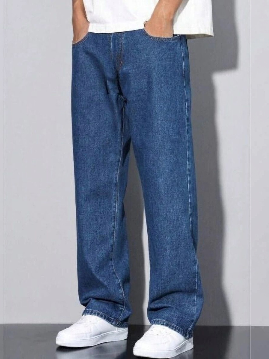 Veltick Men Baggy Mid-Rise Jeans