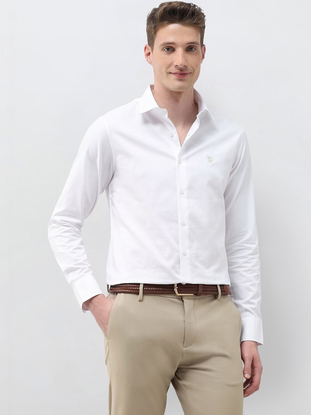 U.S. Polo Assn.Dobby Textured Pure Cotton Shirt