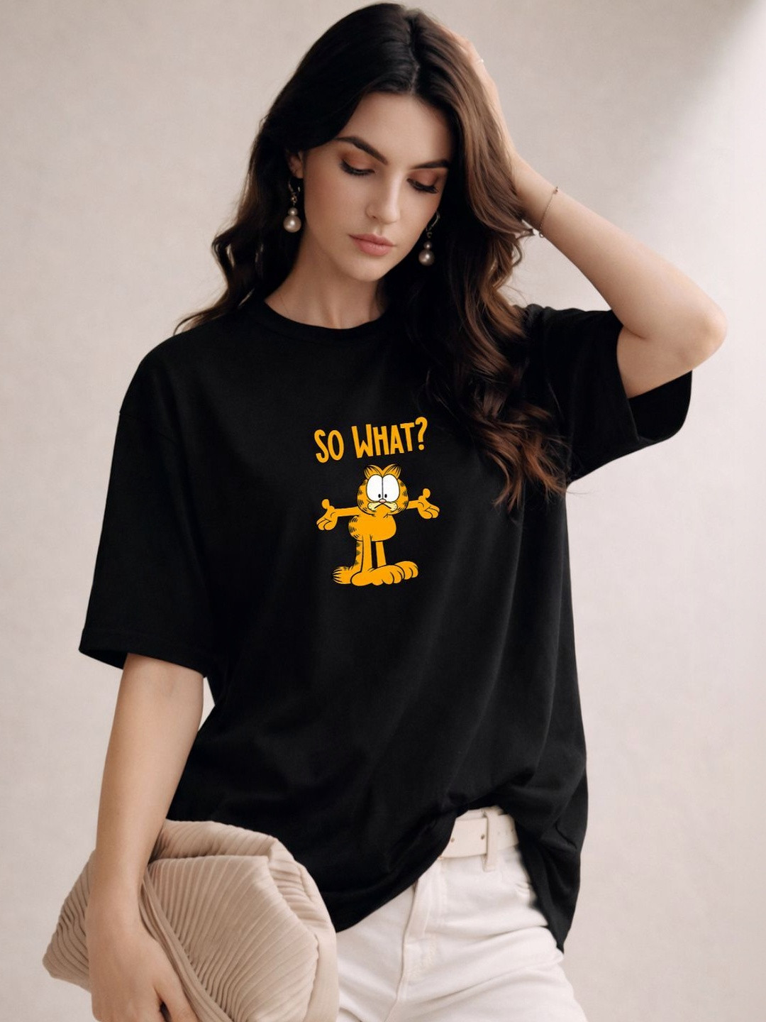 Slenor Graphic Printed Oversized Round Neck Cotton T-shirt