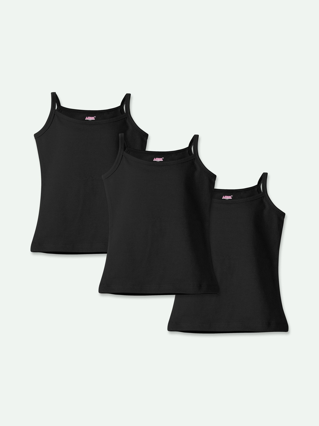 ariel Pack of 3 Cotton Non Padded Camisoles