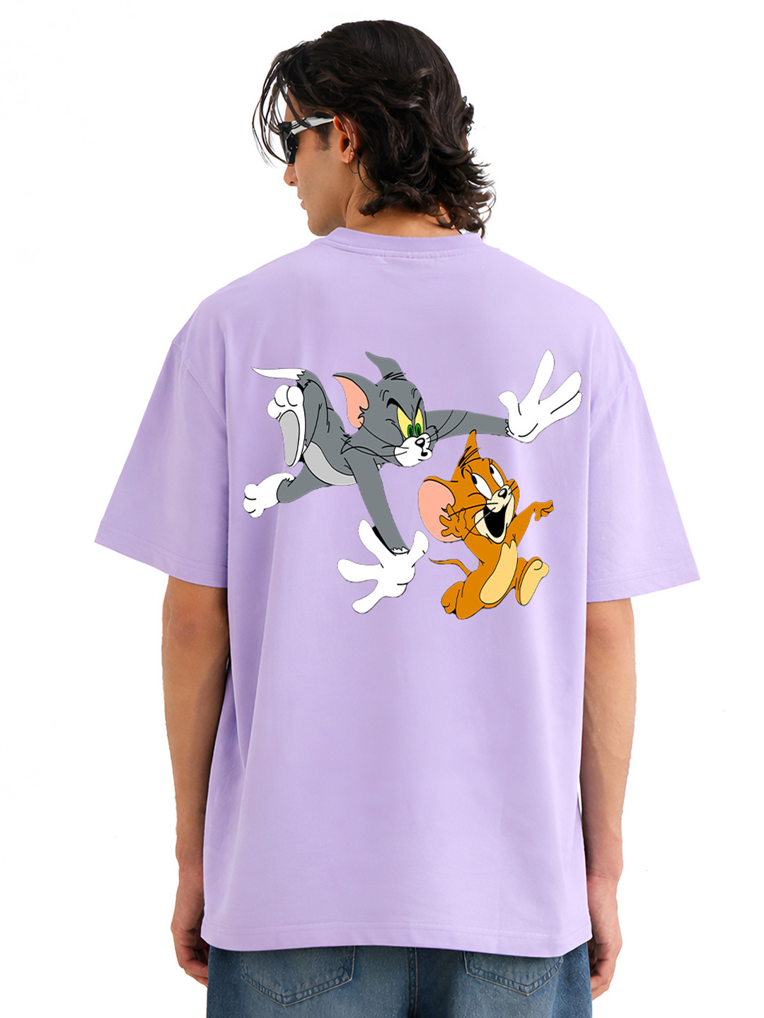 BDSQUARE Graphic Printed Round Neck Pure Cotton Oversized T-shirt