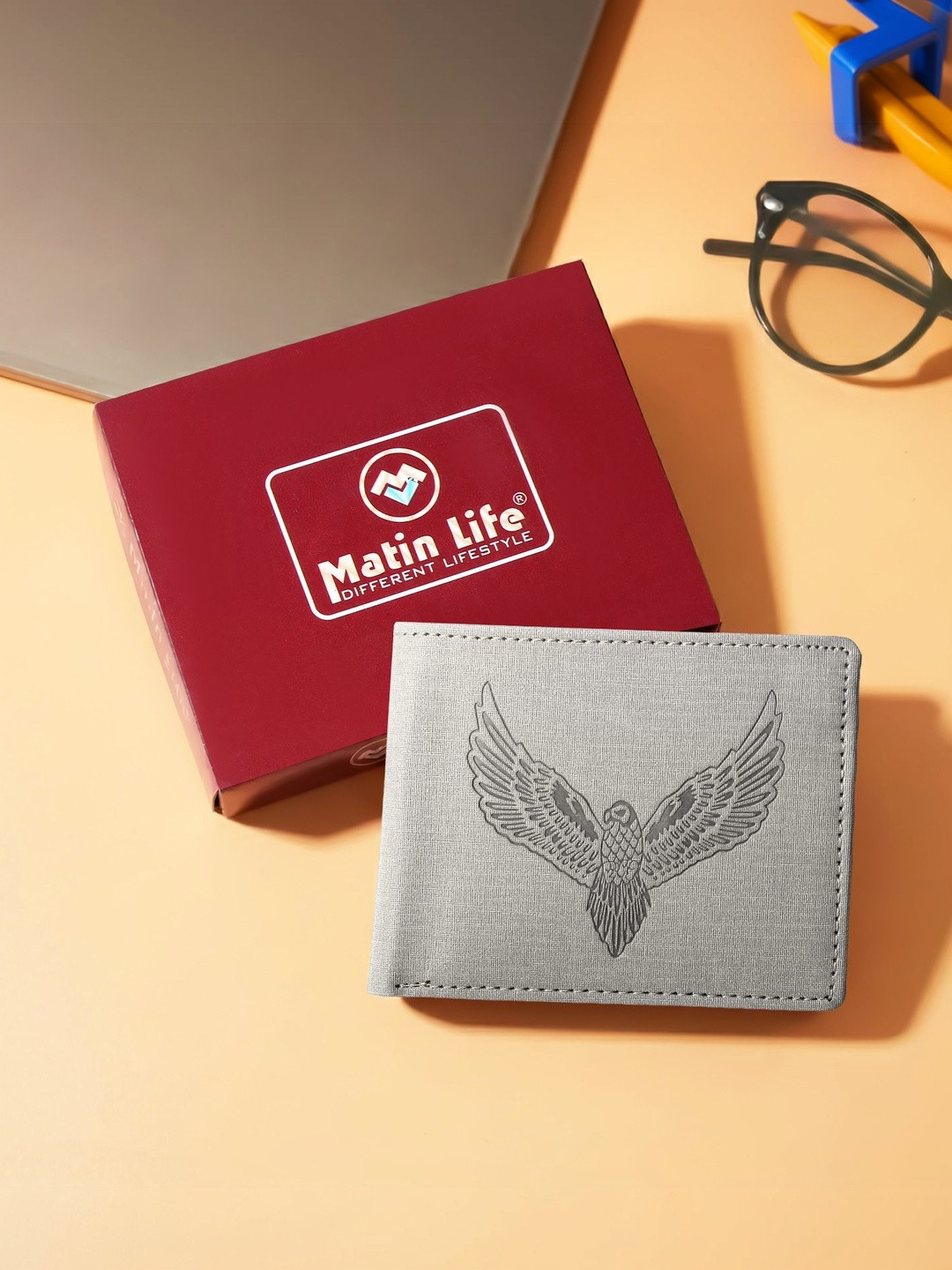 MATIN LIFE Men PU Two Fold Wallet
