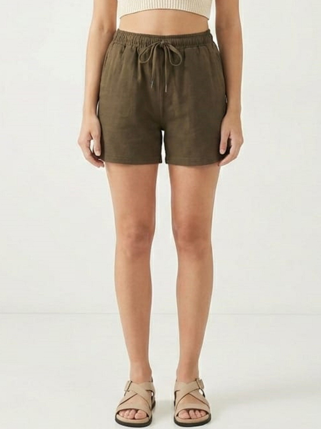 Wineberry Women High-Rise Chino Shorts