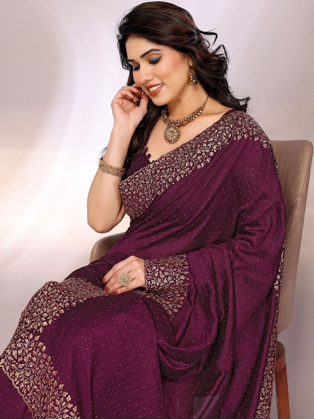 Sangria Embellished Sarees
