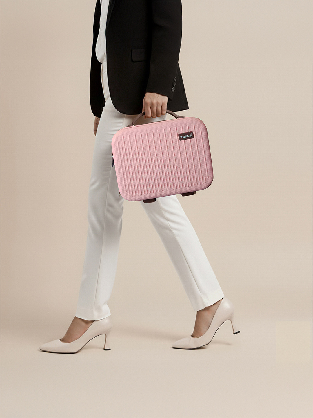 Timus Textured Compact Vanity Bag Travel Accessory