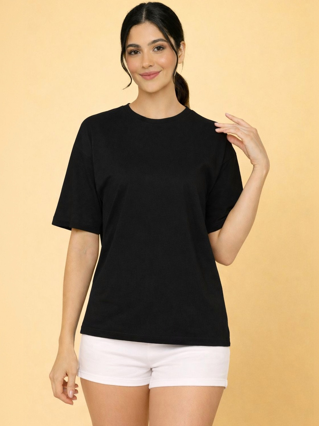 Samyak Wears Drop Shoulder Pure Cotton Oversized Tshirts