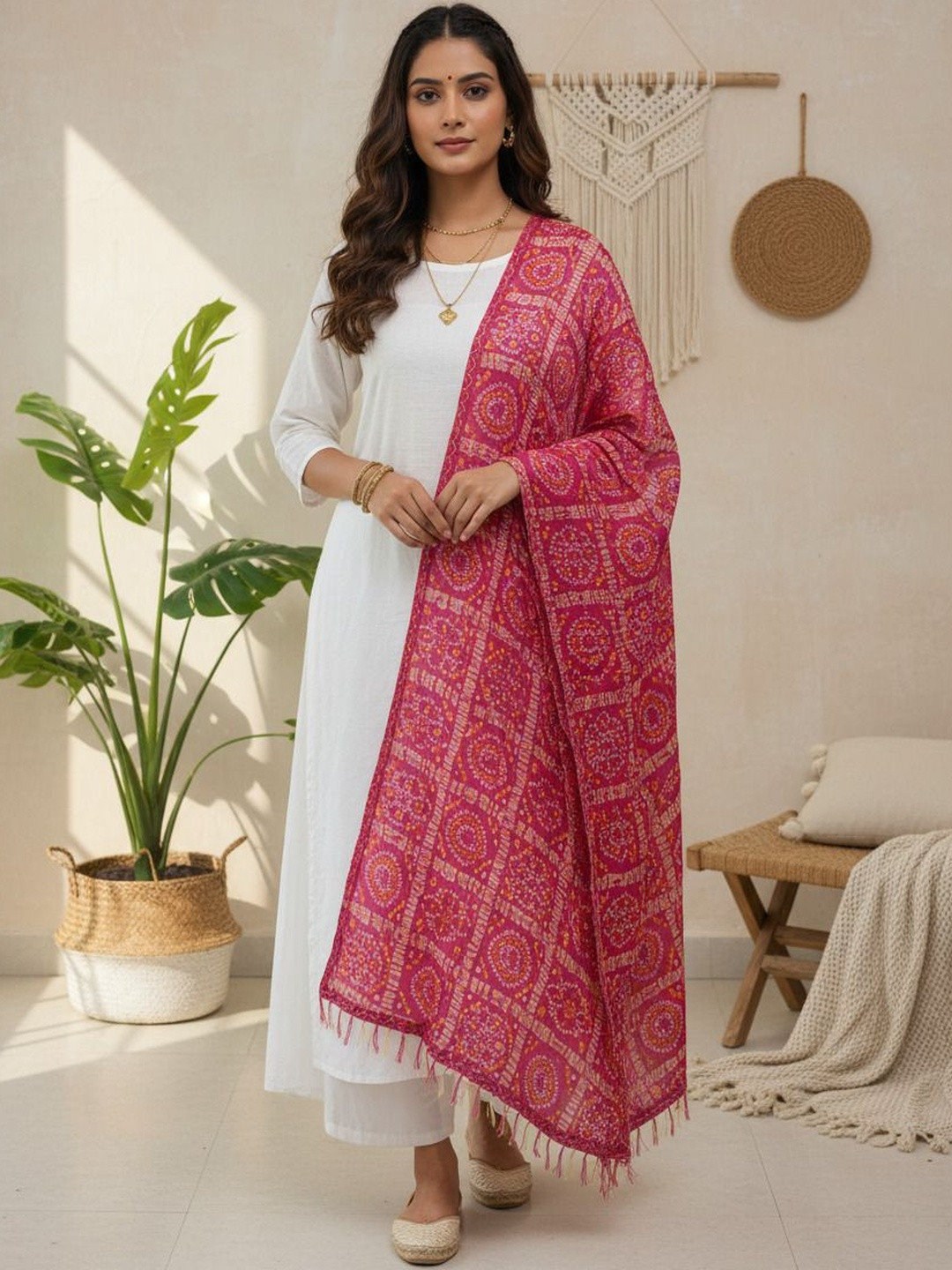 Komurr Printed Bandhani Dupatta