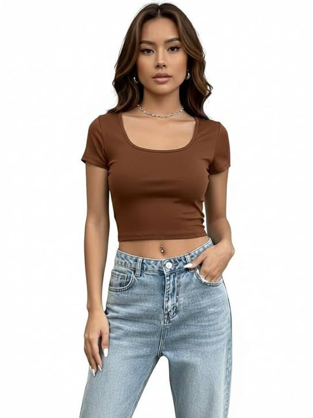 Thrifty Thread Pack Of 2 Cotton Blend Crop Top