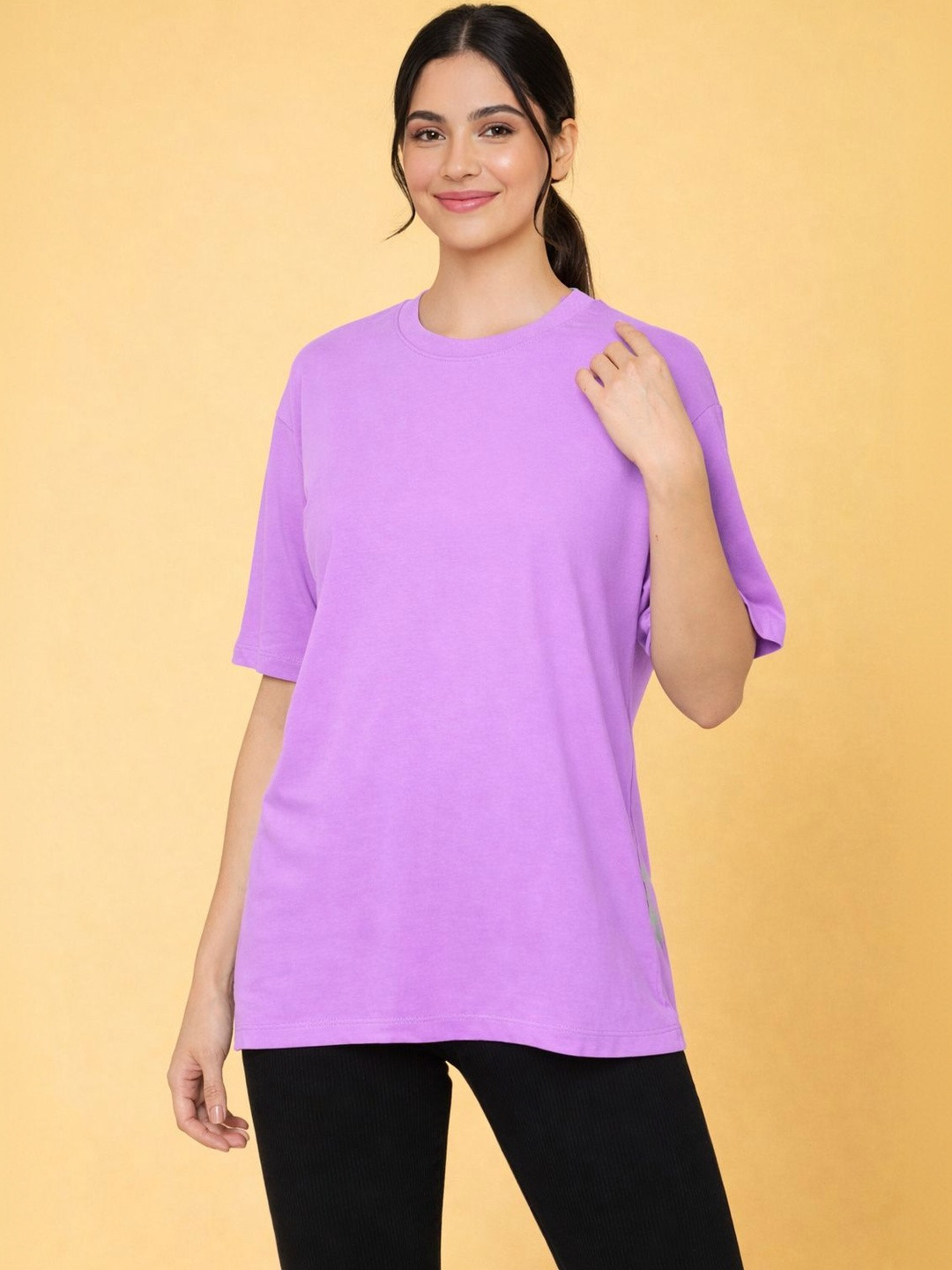 Samyak Wears Women Drop Shoulder Pure Cotton Oversized Tshirts