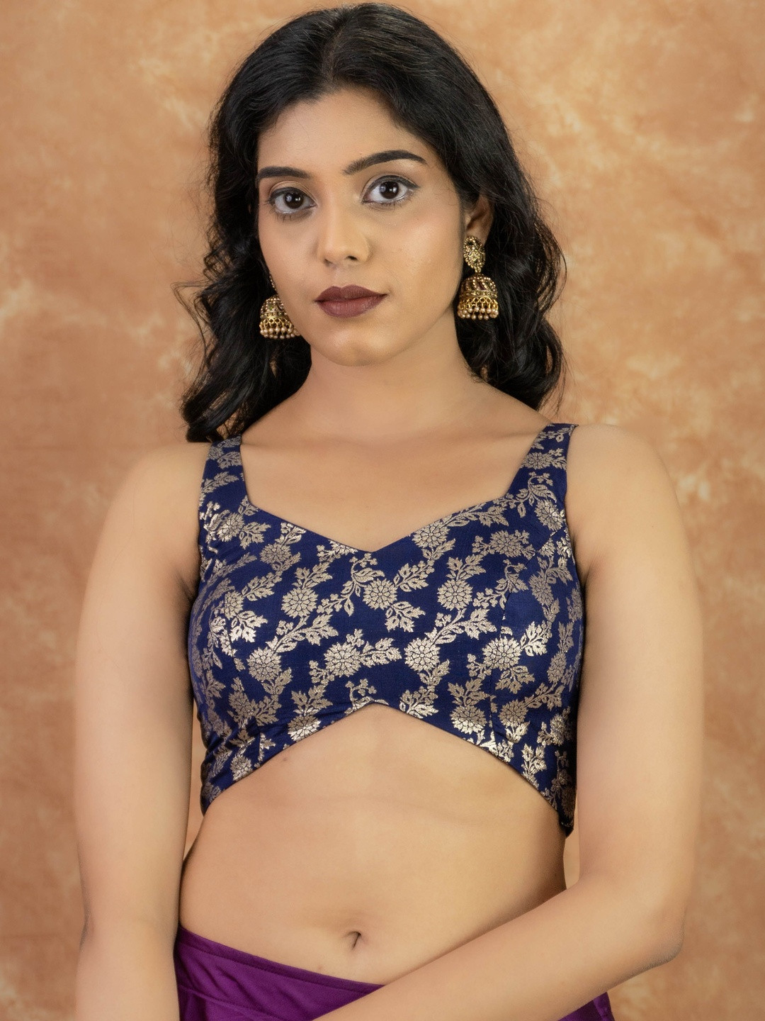 FIGURES DESIGNER Brocade Embroidered Brocade Saree Blouse