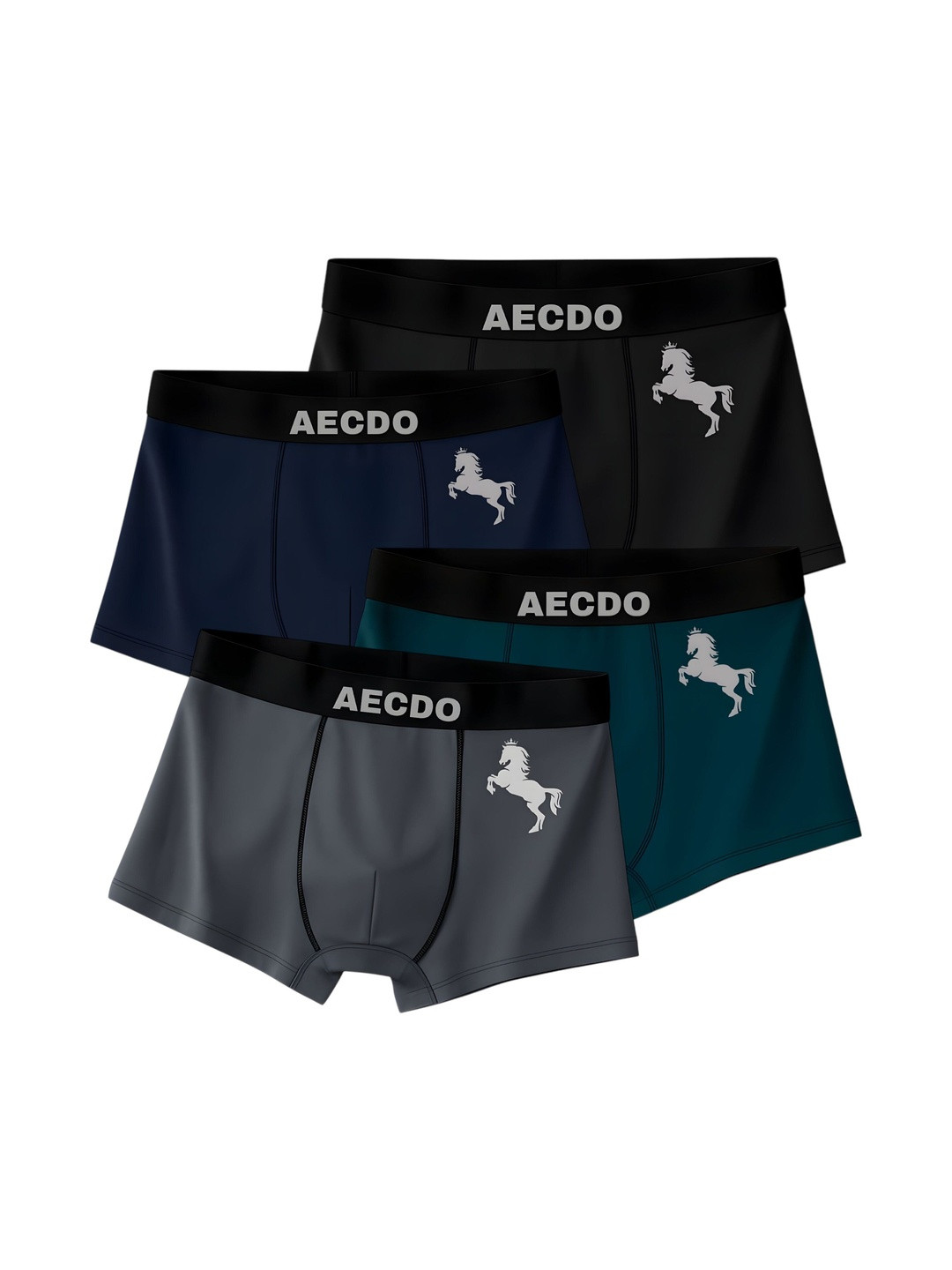 AECDO Pack of 4 Solid Trunks