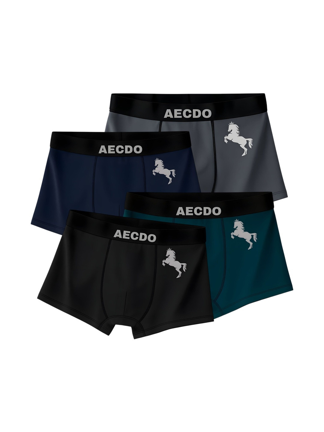 AECDO Pack of 4 Solid Trunks