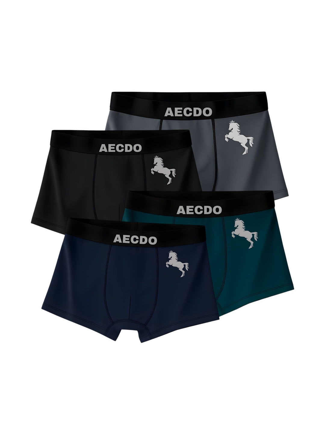 AECDO Pack of 4 Solid Trunks
