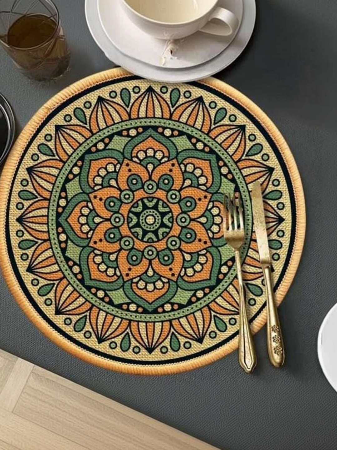 HomeCloud Green Printed Coasters