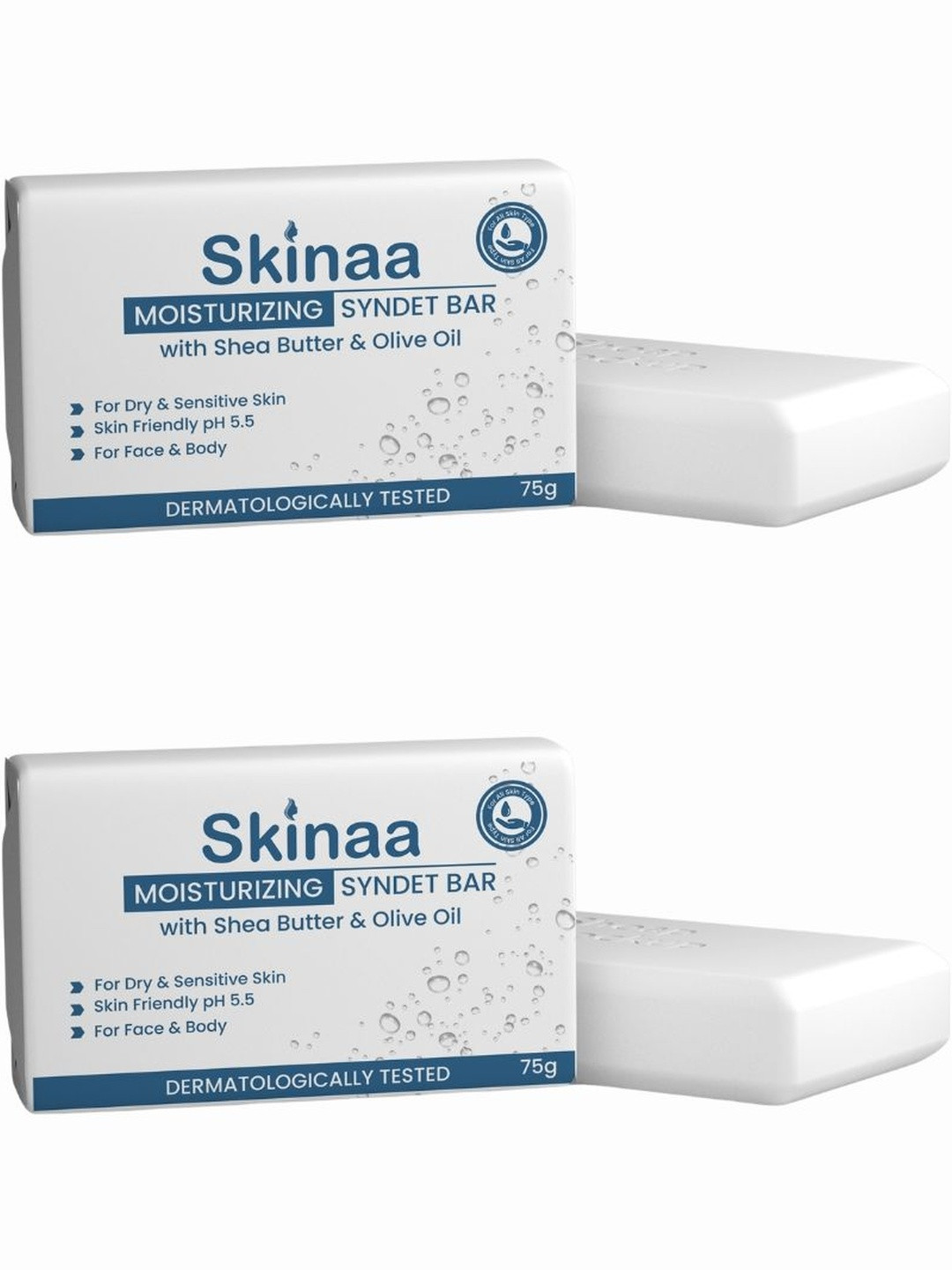 SKINAA Set Of 2 Moisturizing Syndet Soap Bar Enriched With Shea Butter & Olive Oil - 75g