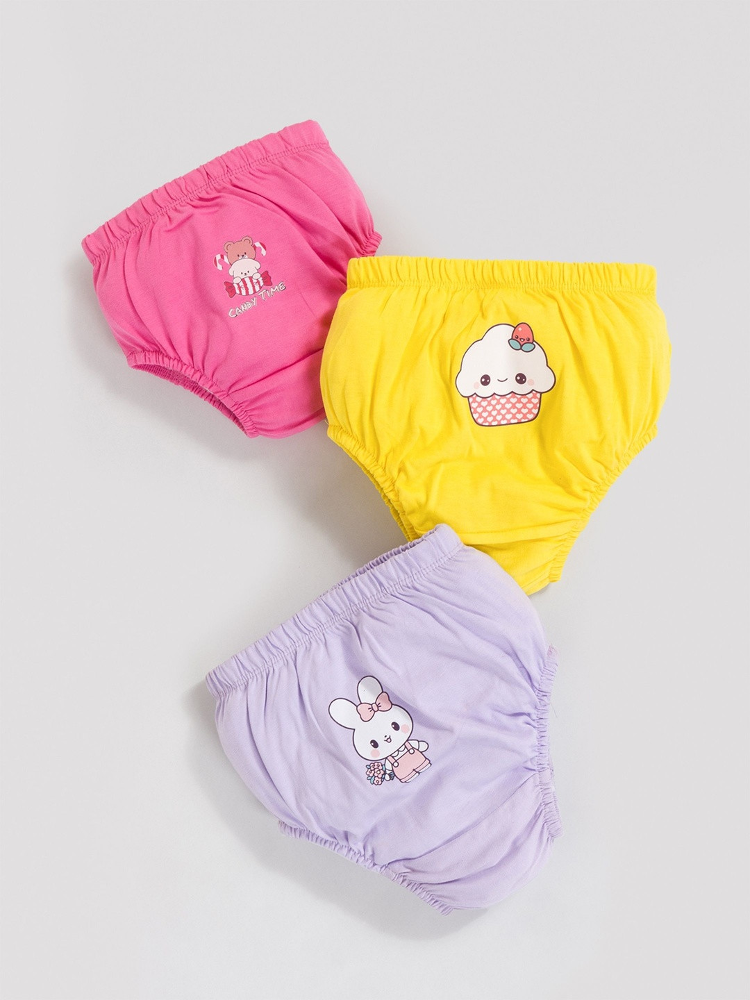 MooNKids Pack of 3 Printed Anti Bacterial Assorted Cotton Basic Briefs