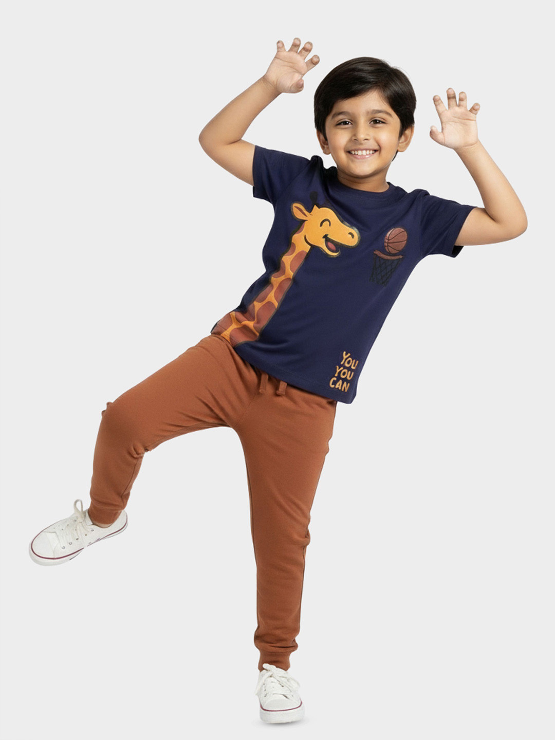 Orange Sugar Kids Round Neck Clothing Set