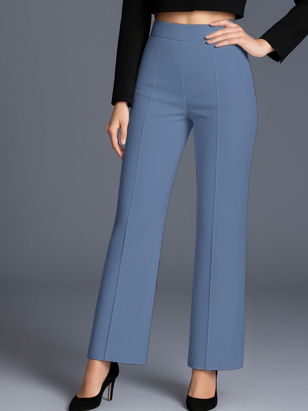 HERE&NOW Women Relaxed Easy Wash Cotton Cargos Trousers