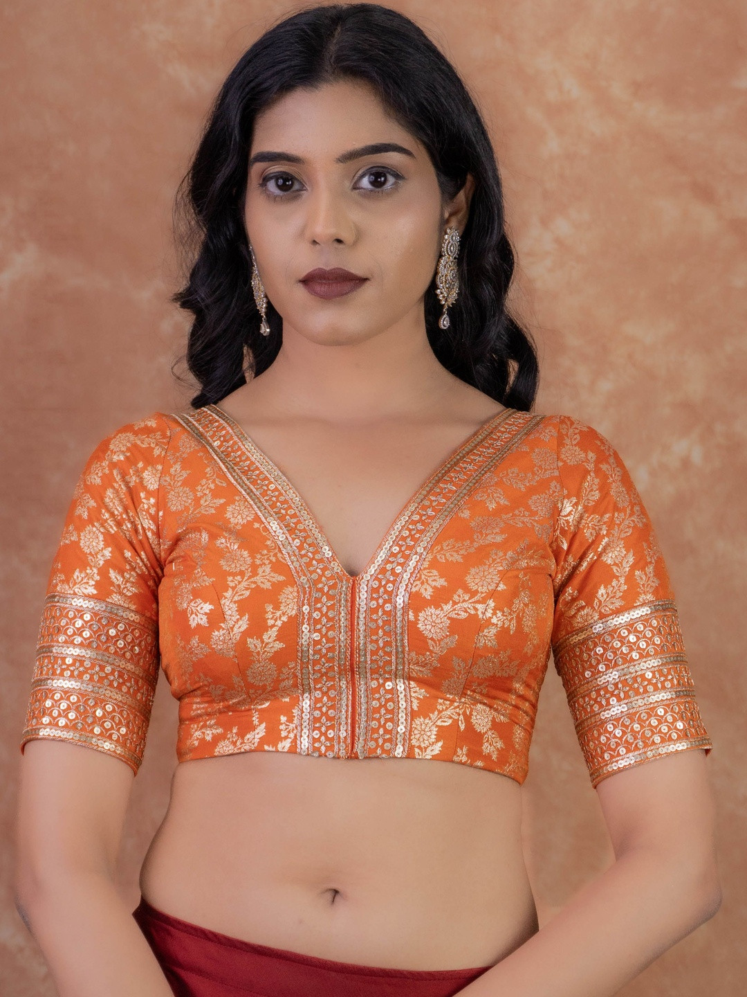 FIGURES DESIGNER Embroidered Sequinned Saree Blouse