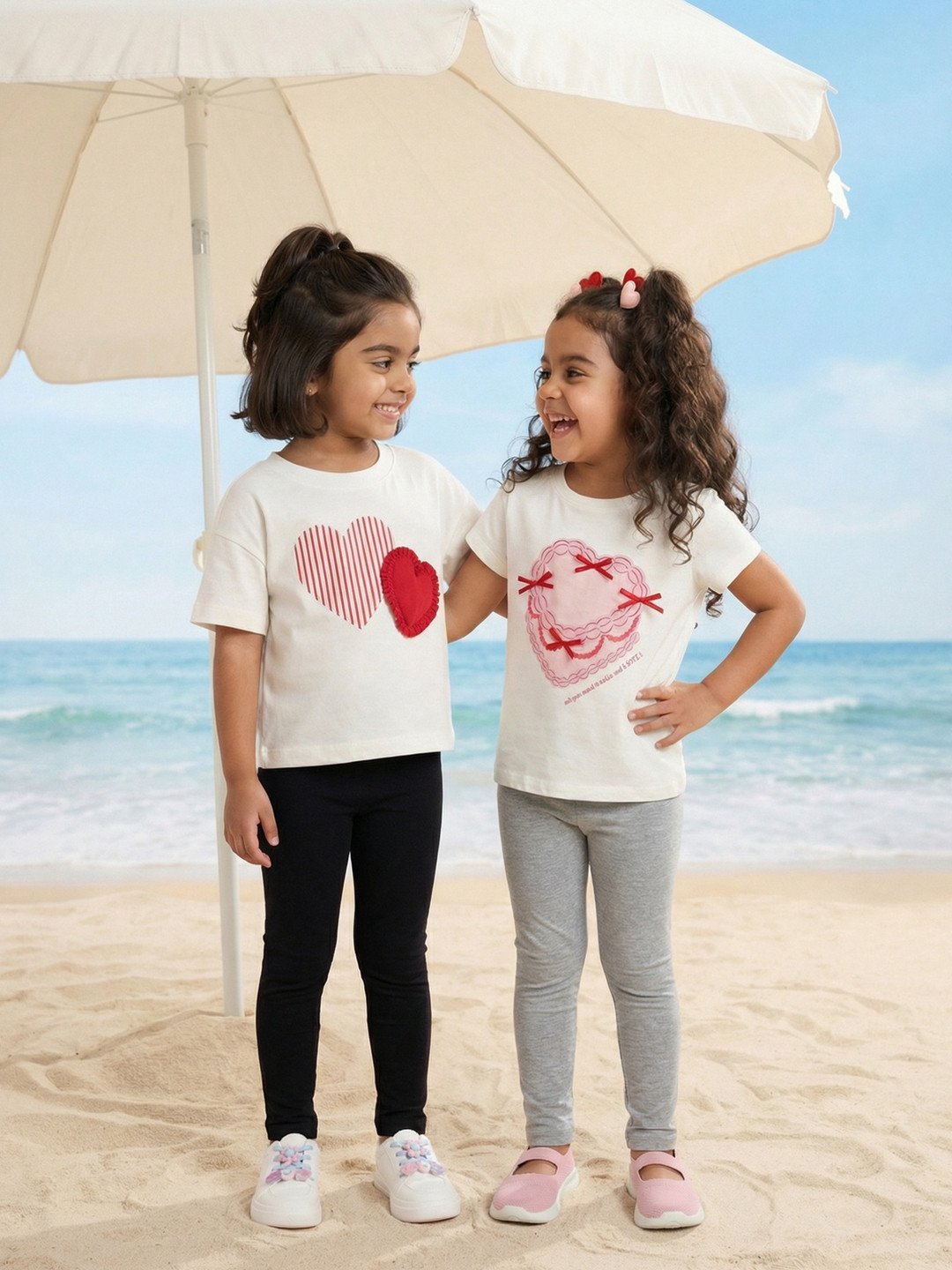 Girls Pack of 2 Cotton Solid Ankle Length Leggings 8