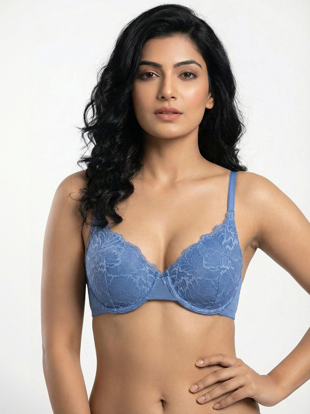 Zivame Floral Bra Medium Coverage Underwired Lightly Padded
