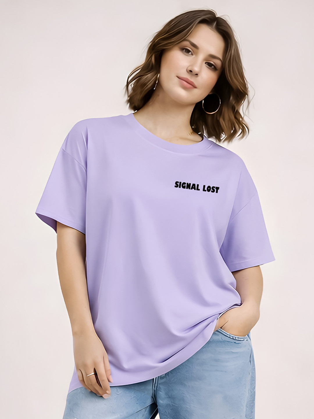 YAK YAK Women Oversized Drop Shoulder Organic Cotton T-Shirt