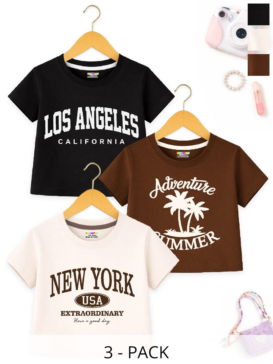 KUCHIPOO Girls Cotton Tshirts