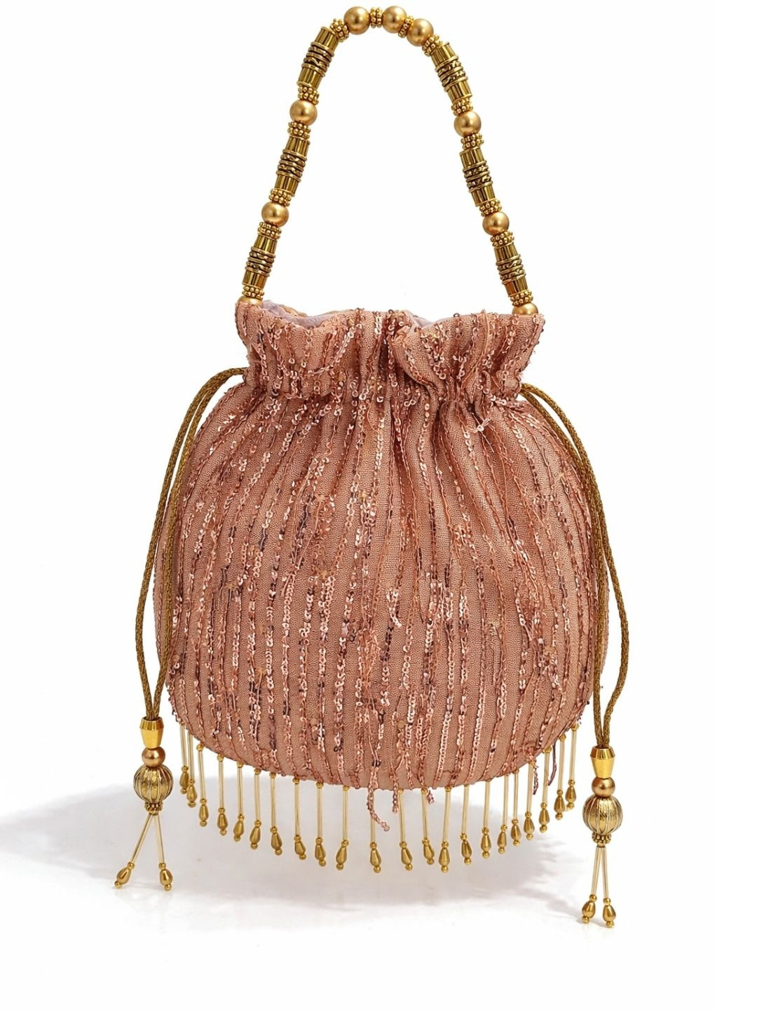 YELONA Embellished Tasselled Potli Clutch