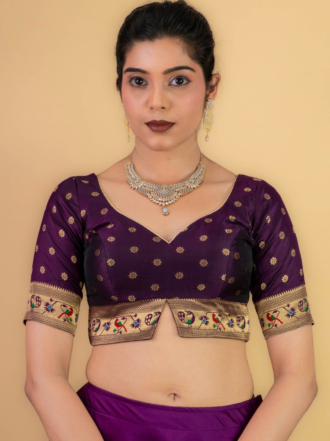 FIGURES DESIGNER Brocade Woven Design Brocade Saree Blouse